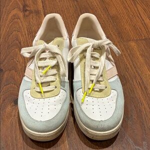 Chic White and Pastel Sneakers